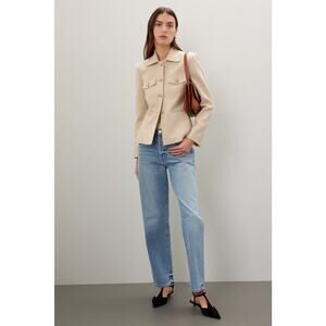 DEREK LAM 10 CROSBY Off-White Twill Wool Blend Jasper Utility Blazer Jacket sz 4
